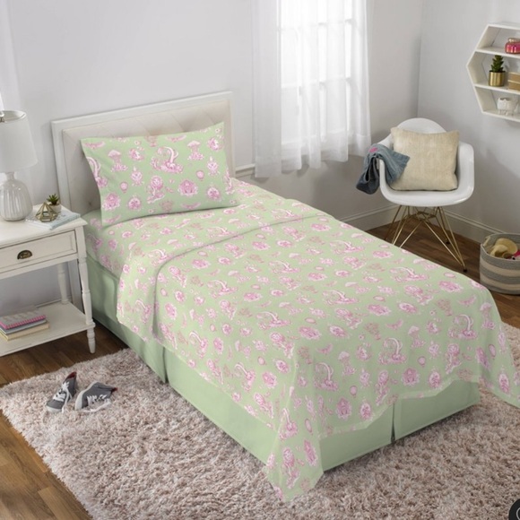 Wicked Katie Kime Green & Pink TWIN 3 Piece Sheet Set Girls Linens Bed Sheets - Picture 6 of 7